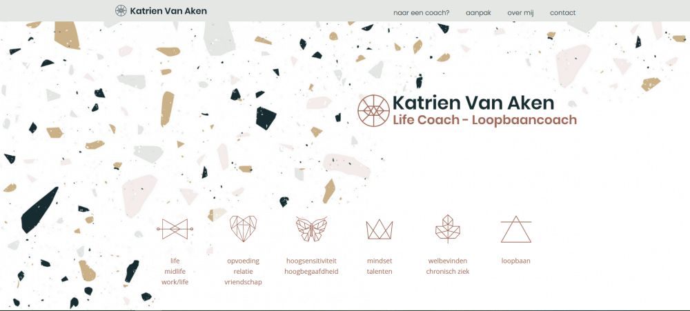 Screenshot of the Katrien Van Aken homepage